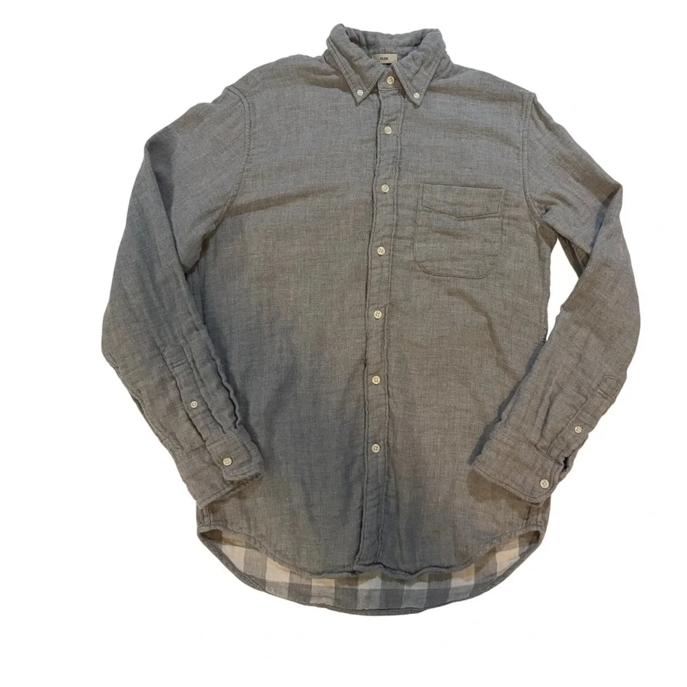 J.Crew Slim Gray Cotton Button Front Shirt Men's Small